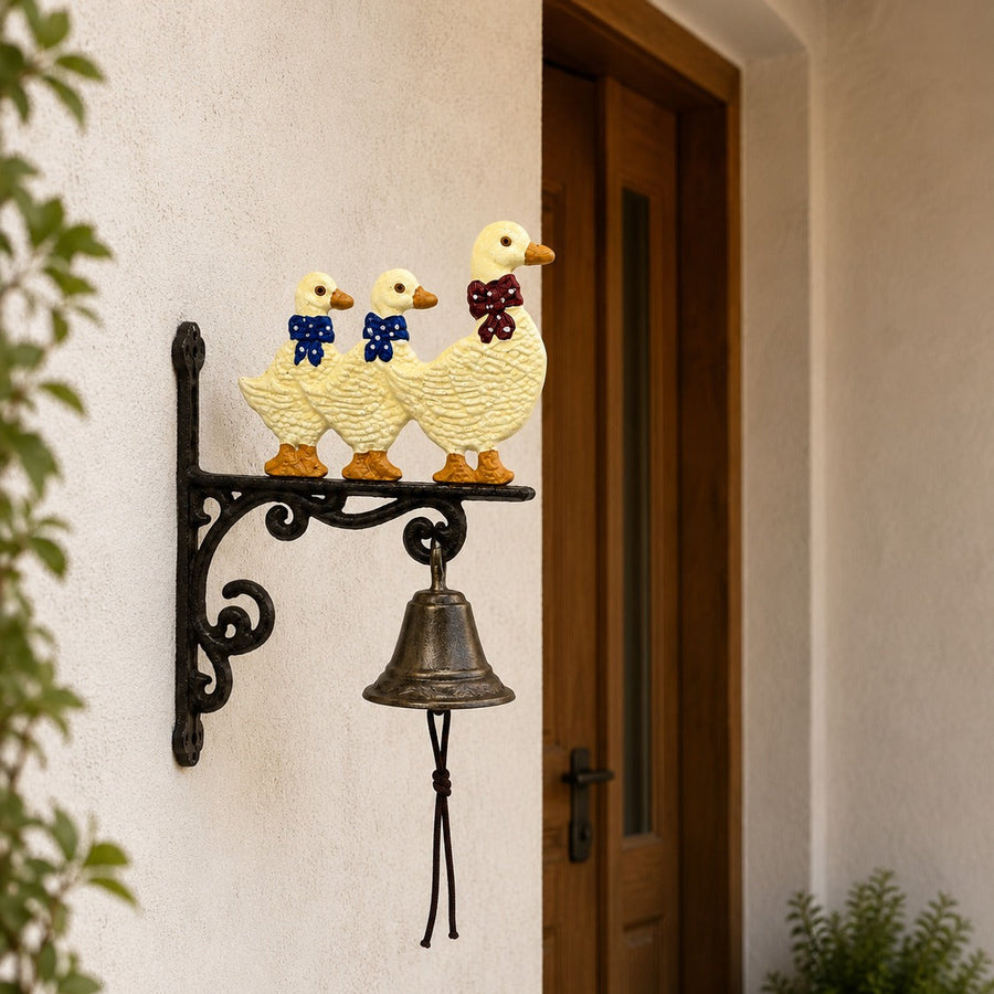 Campana de hierro familia de patos CASONA DECO 