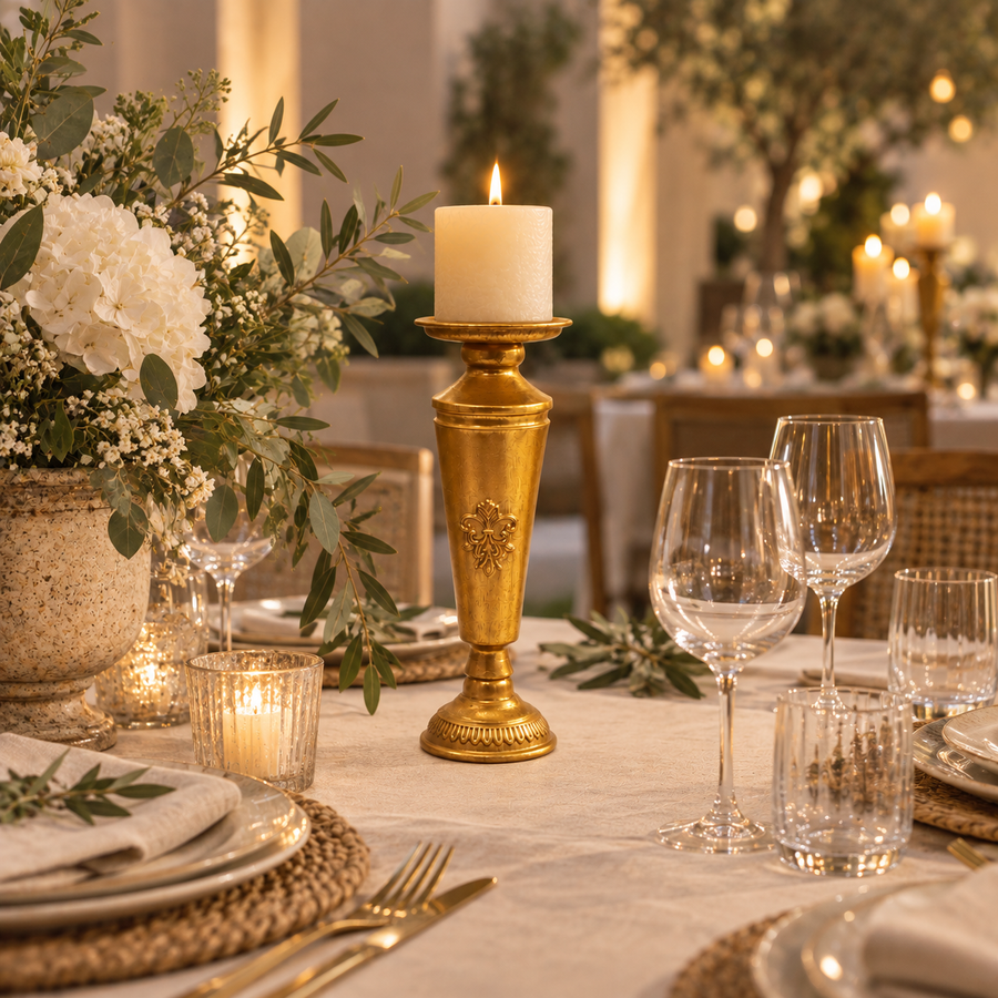 Candelabro Clásico dorado  CASONA DECO