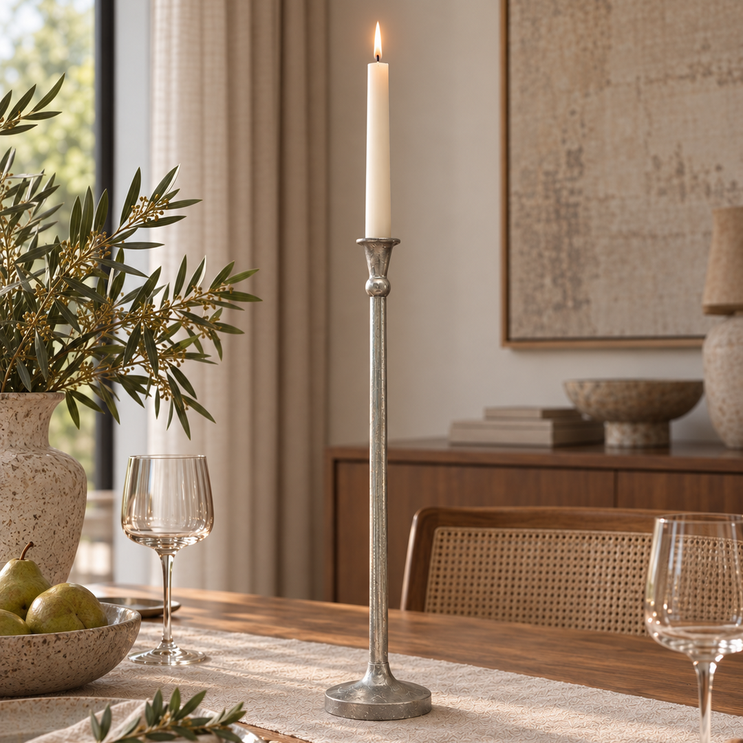 Candelabro Largo L Plateado CASONA DECO decoración 