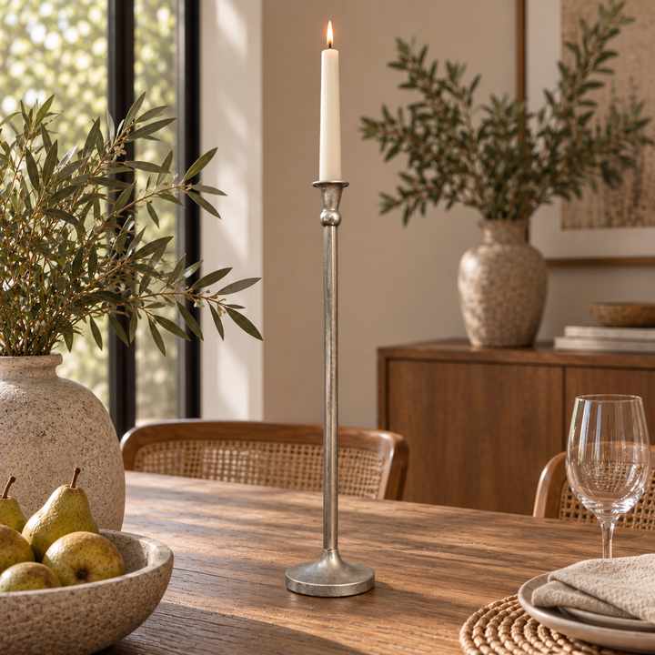 Candelabro Largo Plateado CASONA DECO decoración 