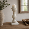Candelabro blanco base cuadrada