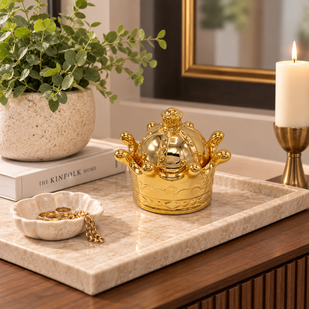 Contenedor Corona Dorada grande CASONA DECO 