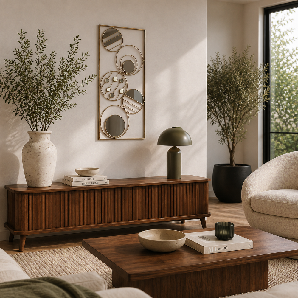 Espejo mural geométrico dorado CASONA DECO 