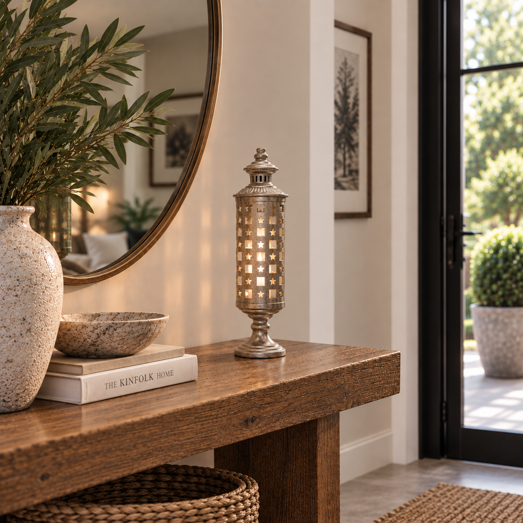 Fanal Estrella plateado pequeño CASONA DECO 