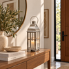 Fanal decorativo plateado