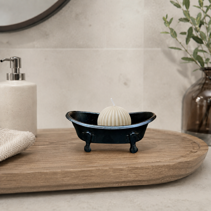Jabonera forma de tina negra CASONA DECO 