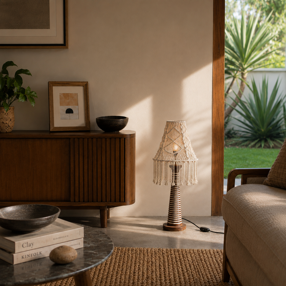 Lámpara de Mesa Boho con Flecos CASONA DECO decoración 