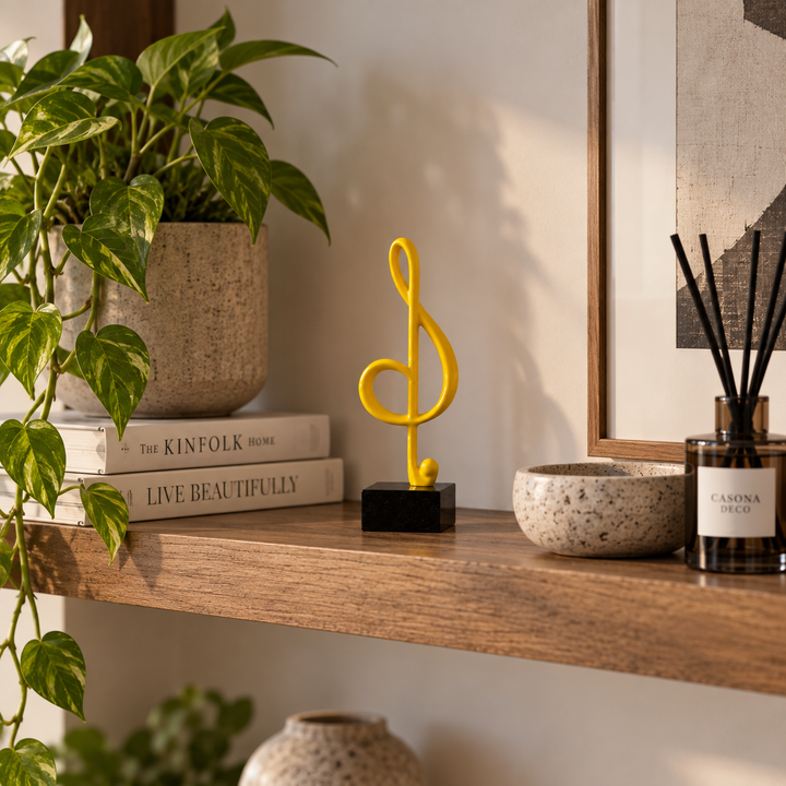 Llave de Sol decorativa en resina amarilla Casona Deco