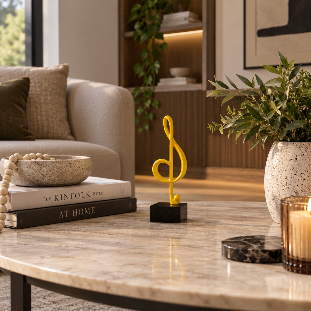 Llave de Sol decorativa en resina amarilla Casona Deco