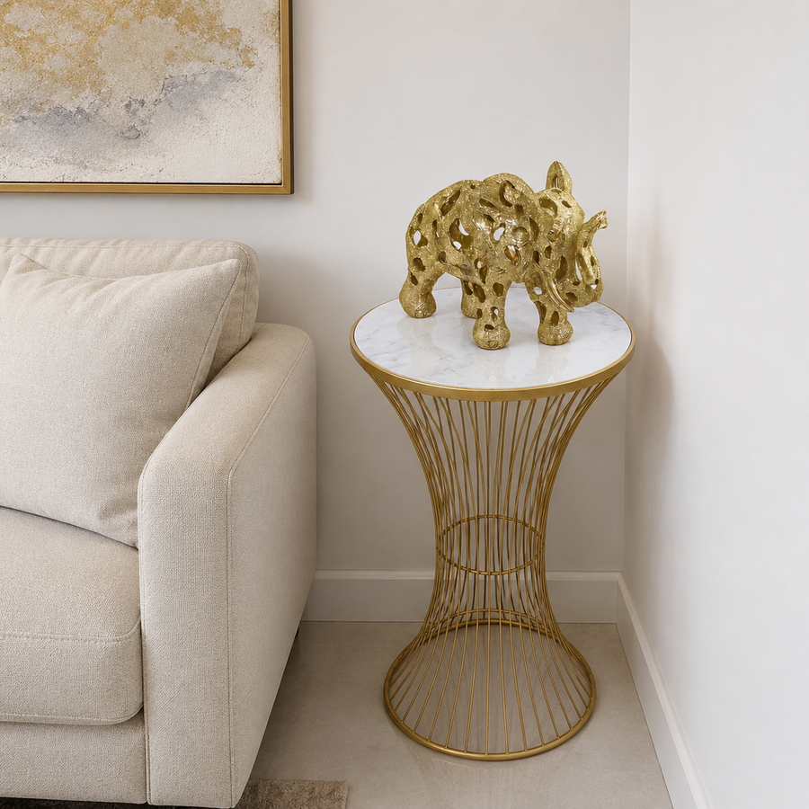 Mesa Lateral de Marmolina OUTLET CASONA DECO