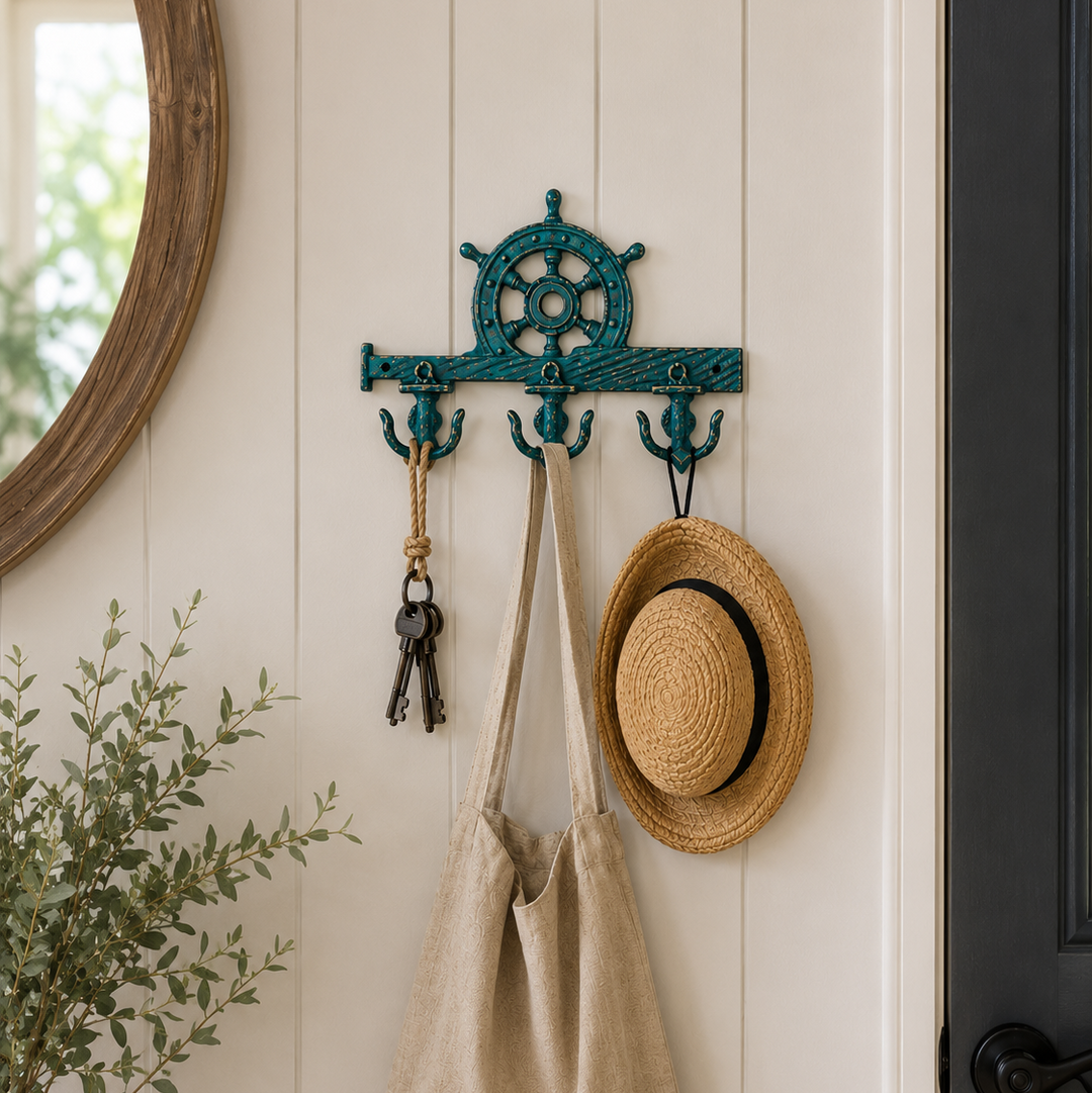 Percha de hierro con forma de timón CASONA DECO 
