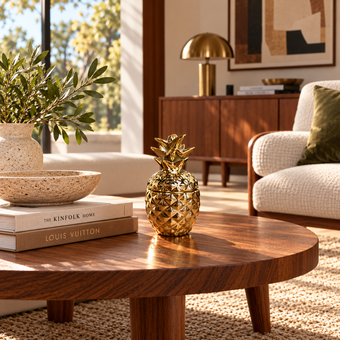 Piña Contenedor Dorada CASONA DECO 