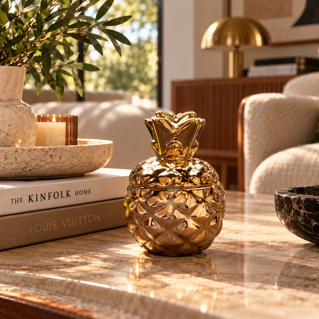 Piña Contenedor Dorada CASONA DECO 