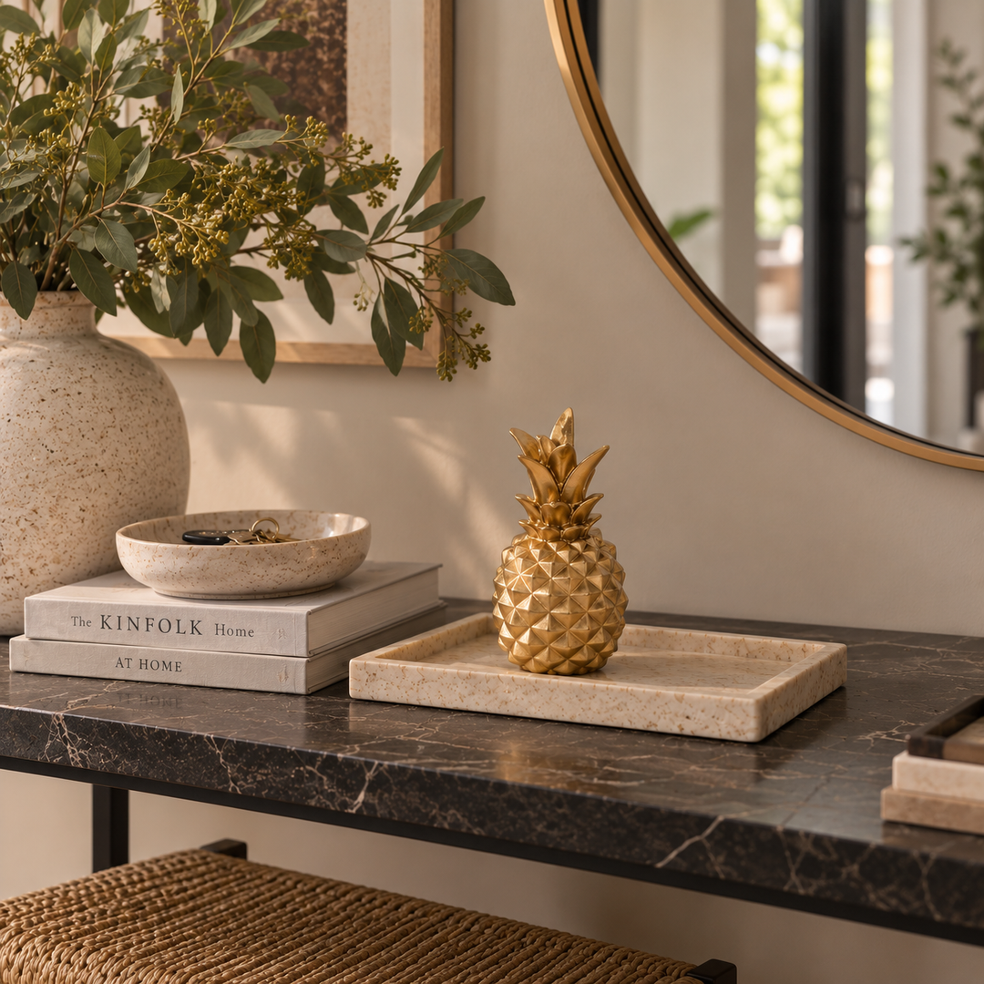 Piña decorativa dorada pequeña CASONA DECO