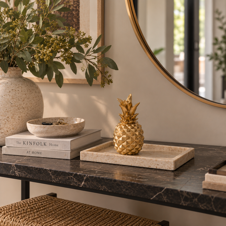 Piña decorativa dorada pequeña CASONA DECO