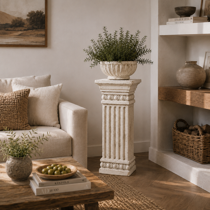 Pilar clásico blanco envejecido CASONA DECO