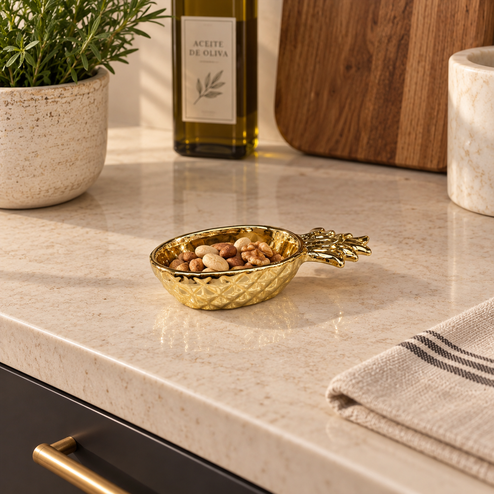 Pocillo forma de Piña dorado pequeño CASONA DECO 