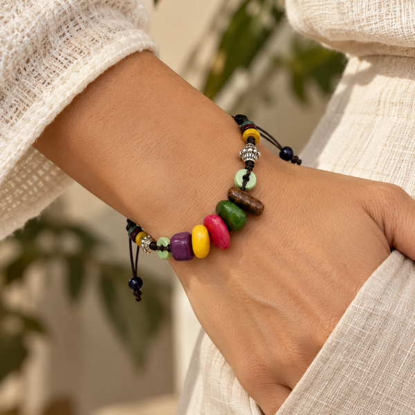 Pulsera boho piedras multicolor