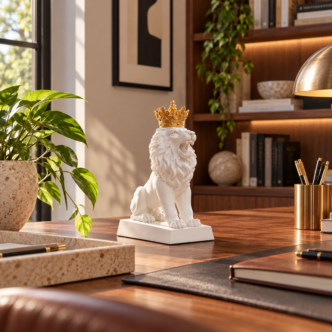 Rey Leon con base blanco CASONA DECO 