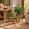 Set de 3 Portamacetas con base de madera
