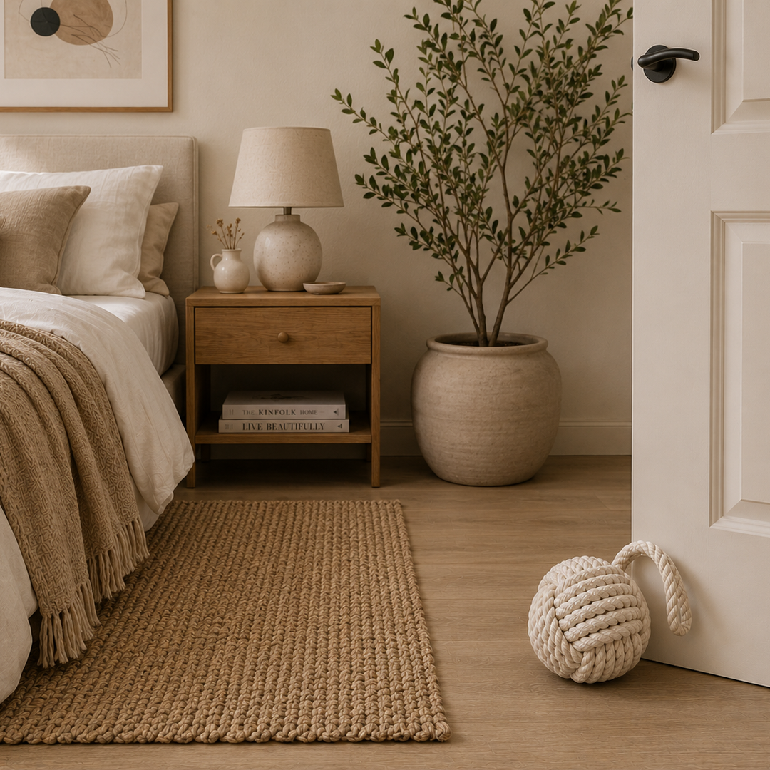 Tope de puerta cuerda trenzada beige CASONA DECO