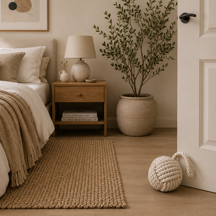 Tope de puerta cuerda trenzada beige CASONA DECO