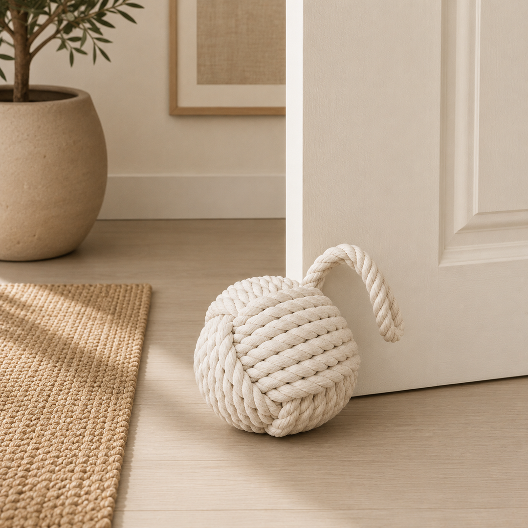 Tope de puerta cuerda trenzada beige CASONA DECO 
