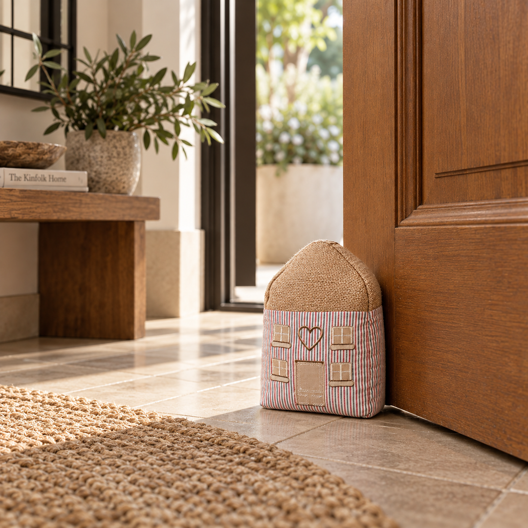 Tope de puerta en forma de casita de tela CASONA DECO