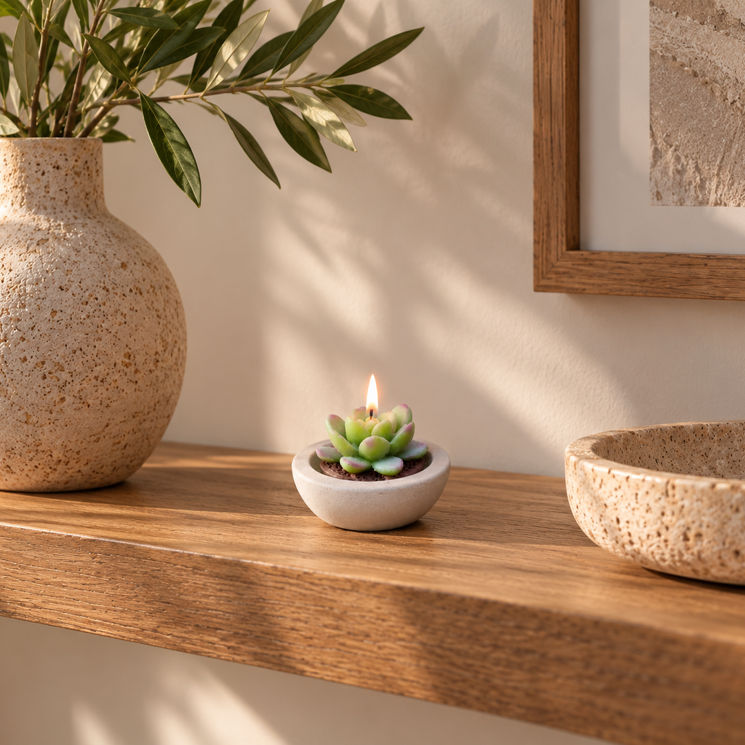 Vela decorativa suculenta CASONA DECO 