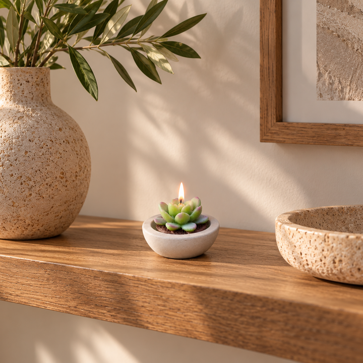Vela decorativa suculenta CASONA DECO 