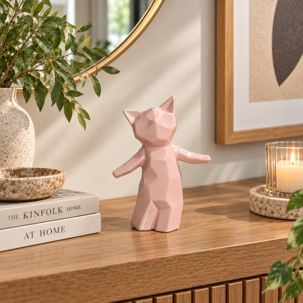 Adorno gato geometrico CASONA DECO