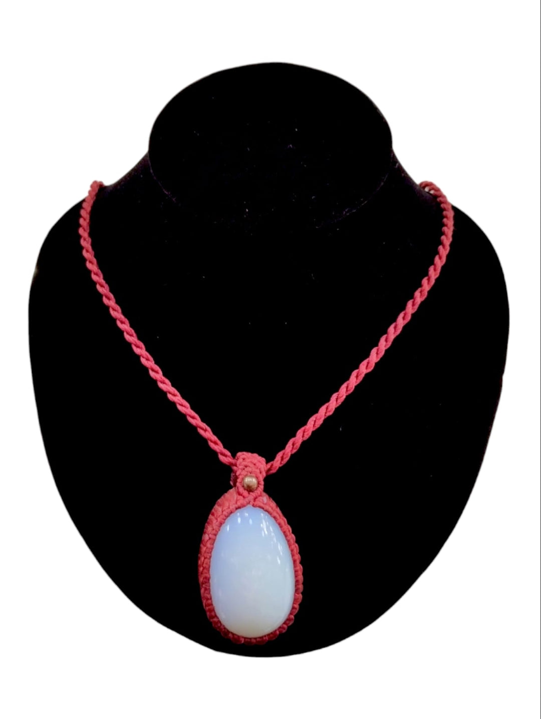 Collar Piedra Lunar color rojo
