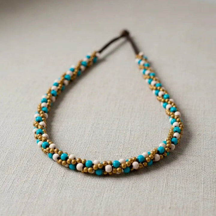 Collar Ibiza color blanco/turquesa