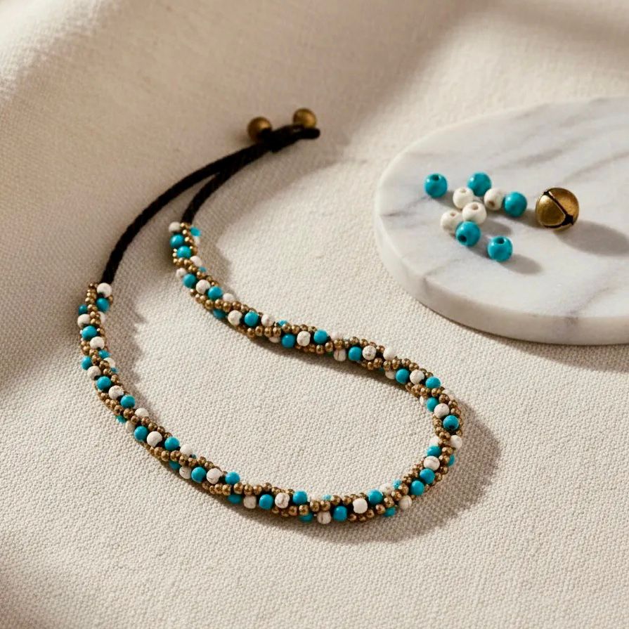 Collar Ibiza color blanco/turquesa