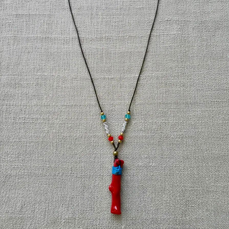 Collar Marari piedra roja