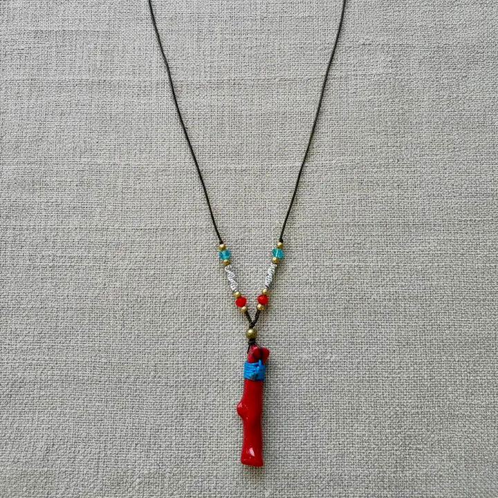 Collar Marari piedra roja