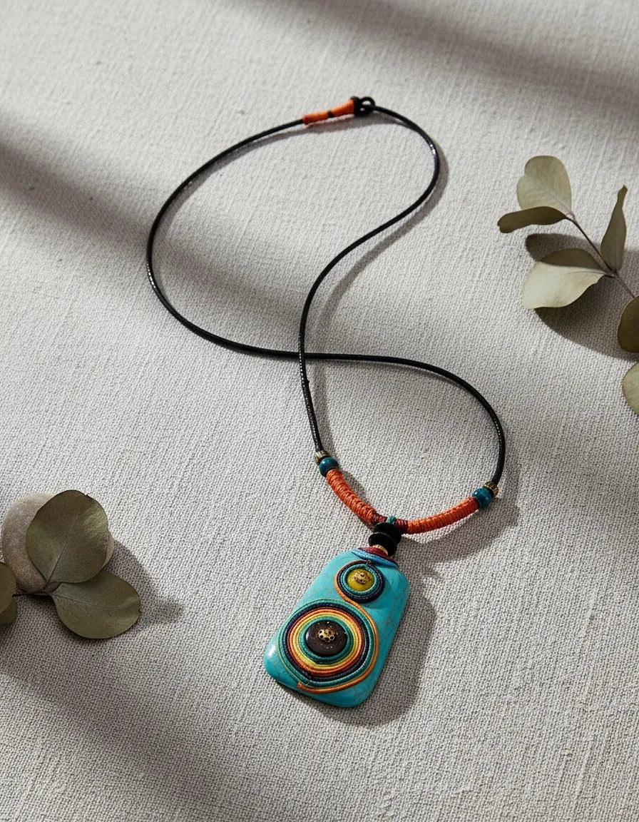 Collar Maya color turquesa