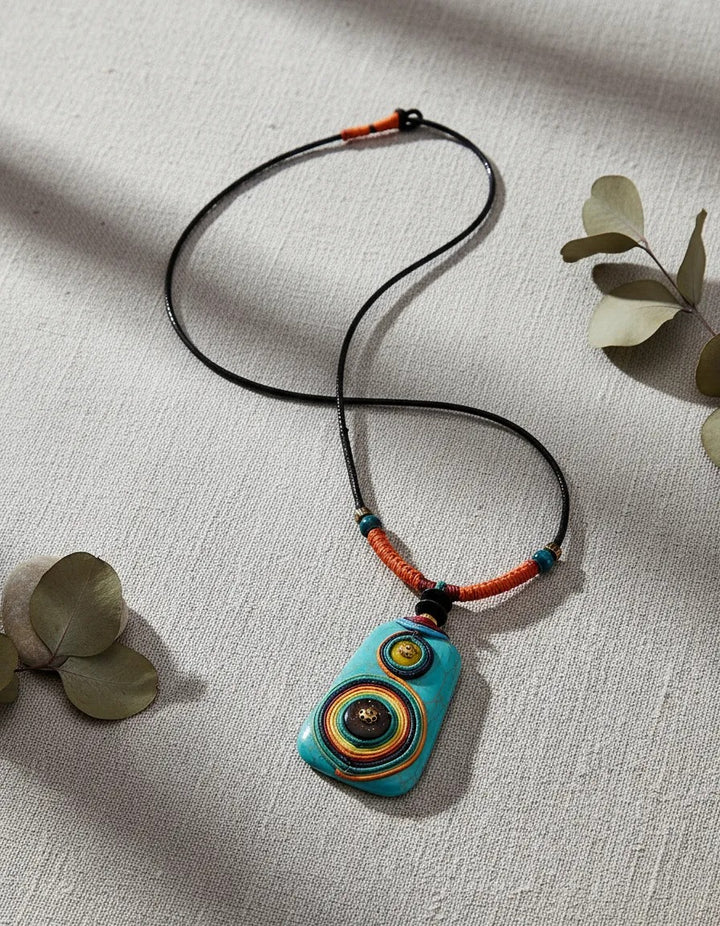 Collar Maya color turquesa