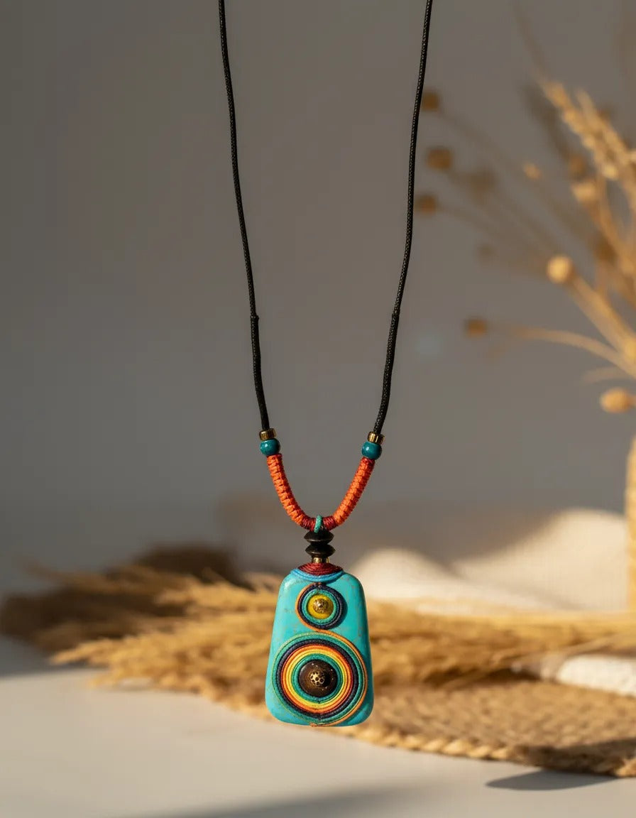 Collar Maya color turquesa