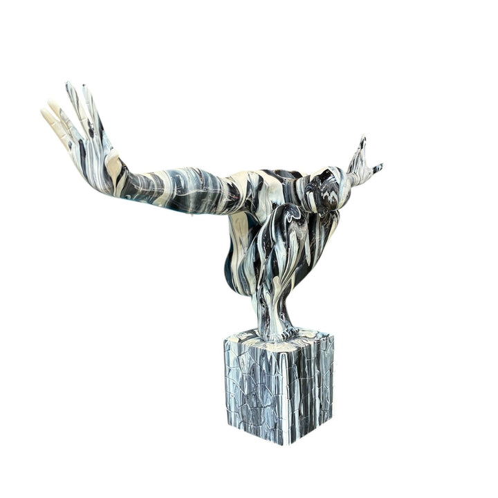 Escultura Nadador color Gris