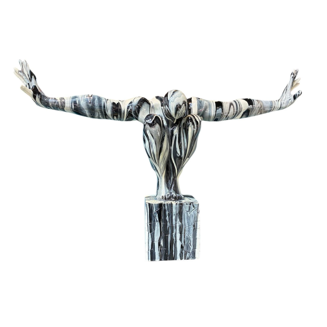 Escultura Nadador color Gris