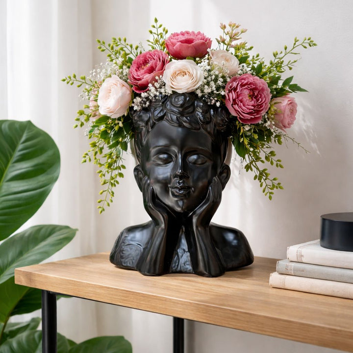 Florero decorativo negro