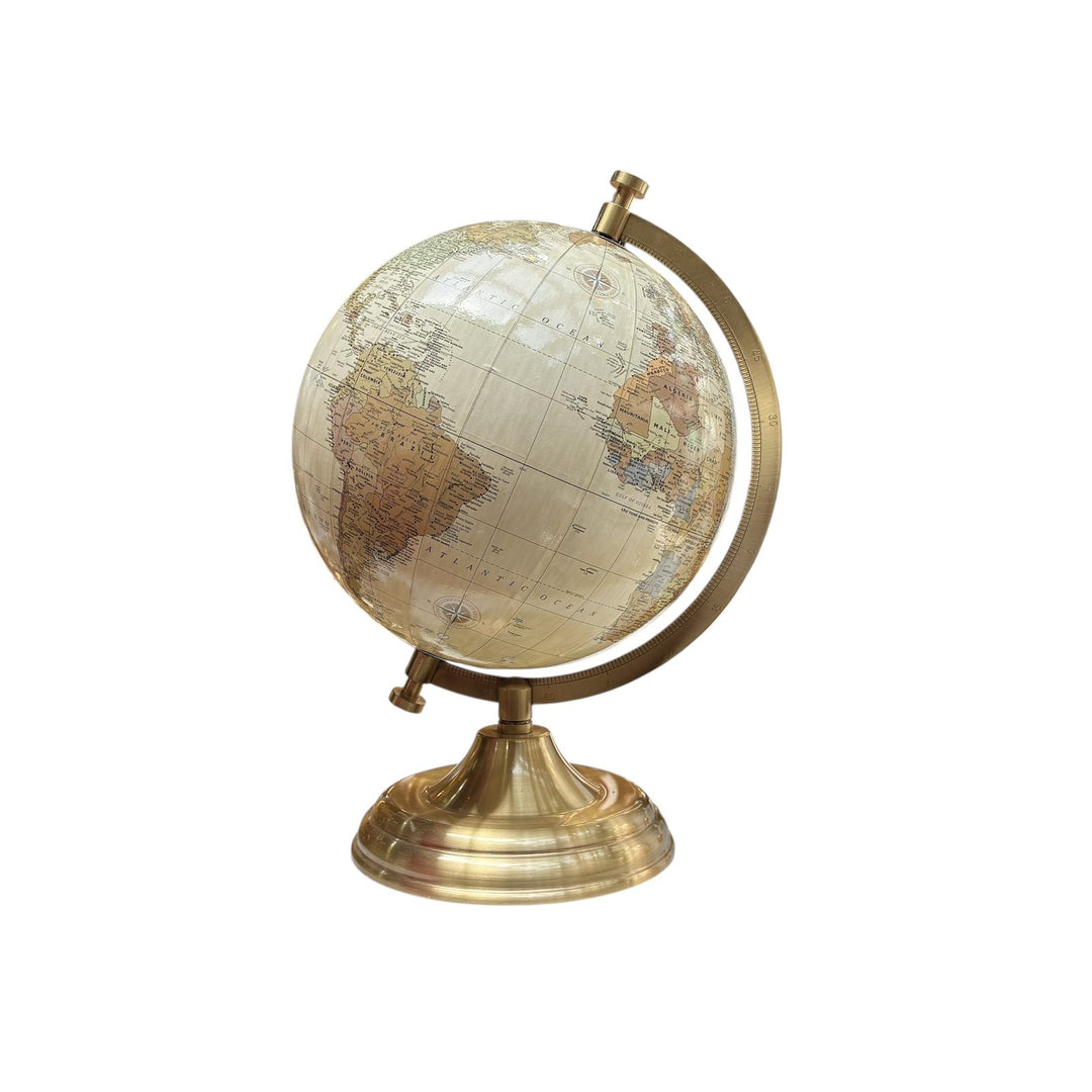 Globo terráqueo color dorado
