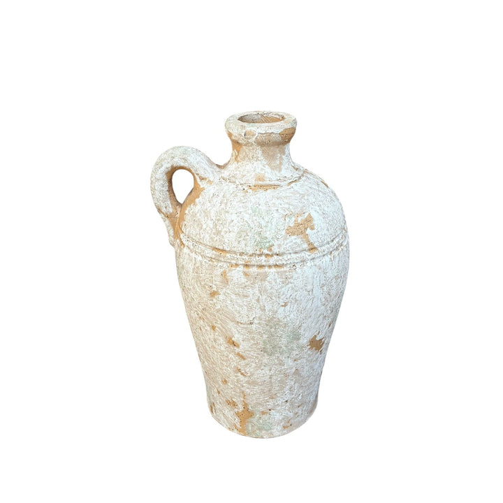 Florero tipo jarrón largo beige