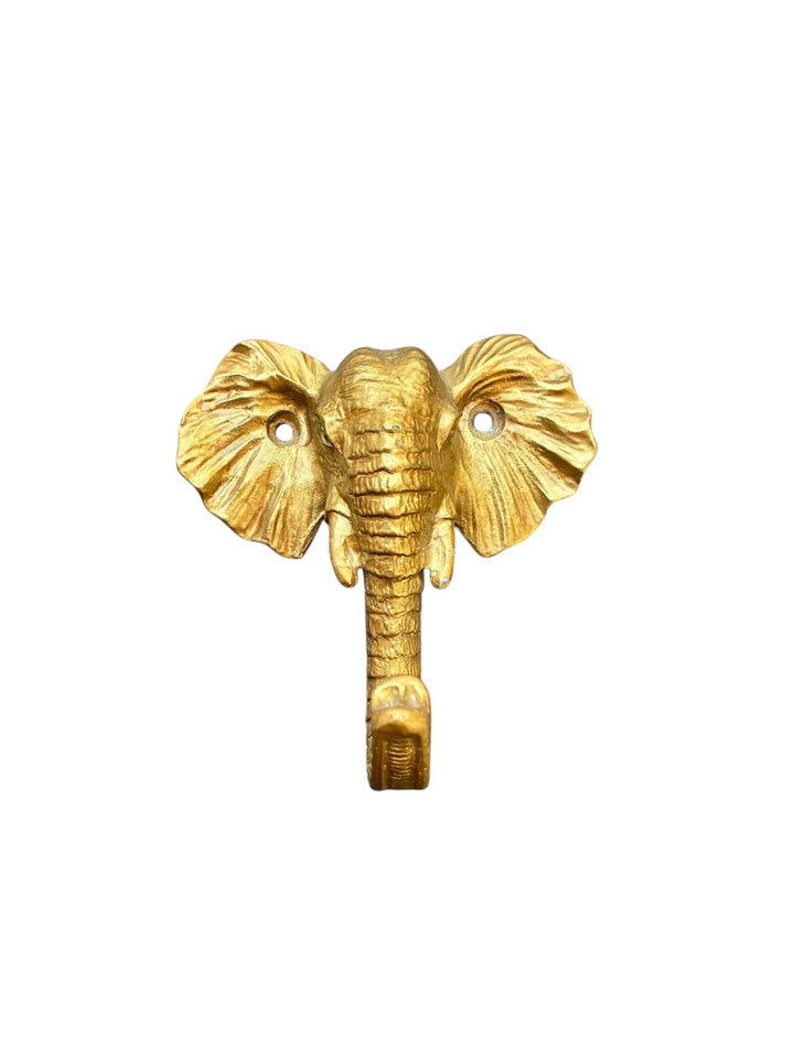 Percha elefante dorado de hierro