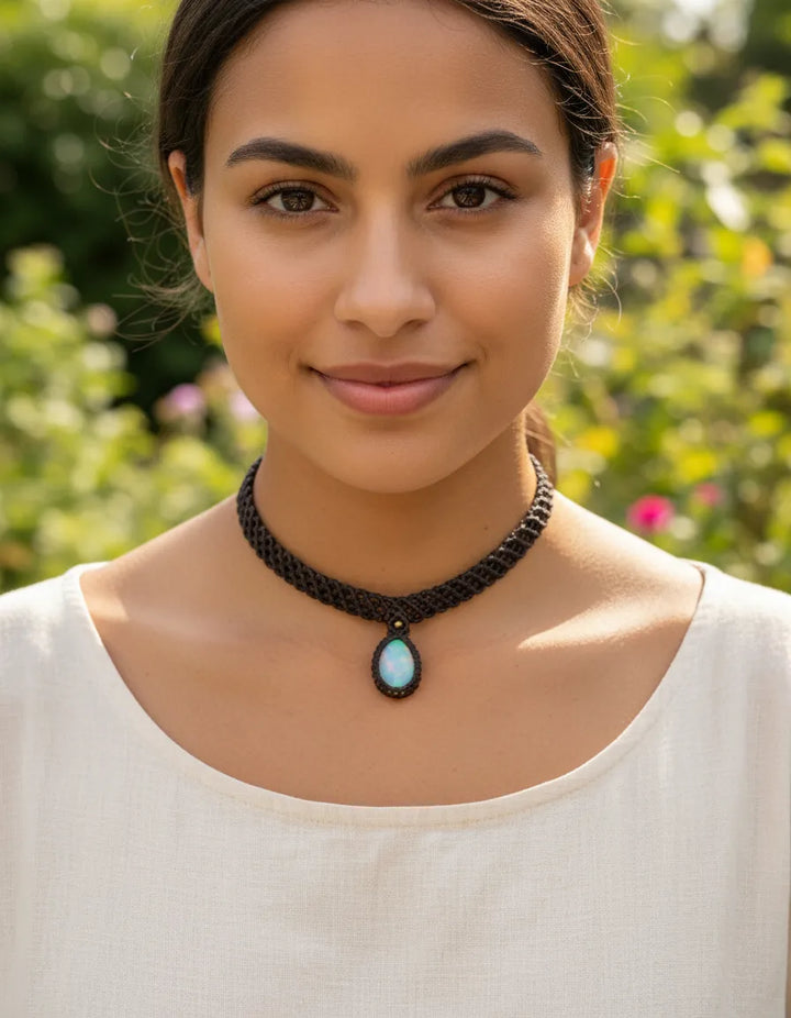 Collar Macramé Tejido