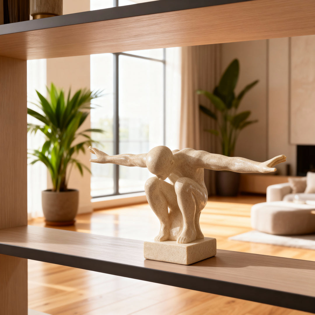 Escultura Nadador color Beige M