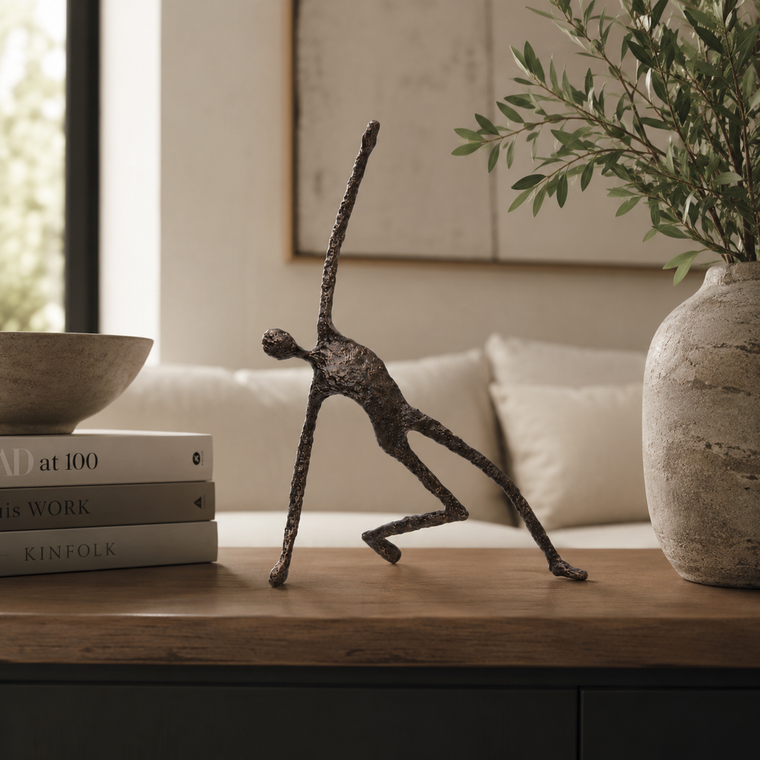 Escultura de hombre Break Dance de hierro
