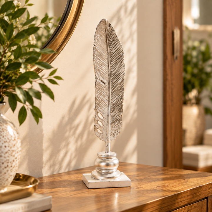 Pluma decorativa color Plata