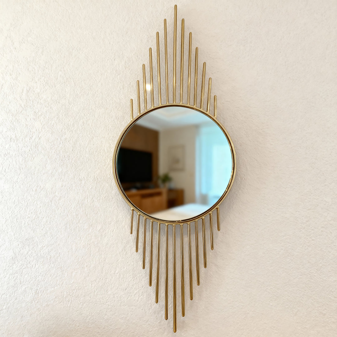 Espejo metálico L color dorado